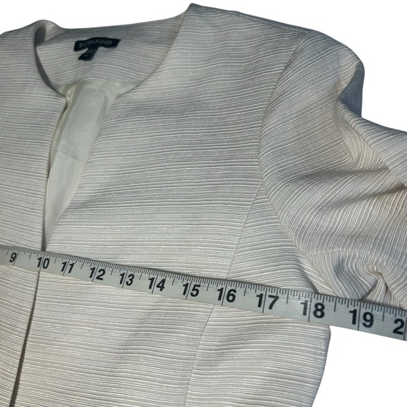Eileen Fisher Ivory Colored  One Button Textured Jacket Blazer Sz XS - Picture 8 of 12